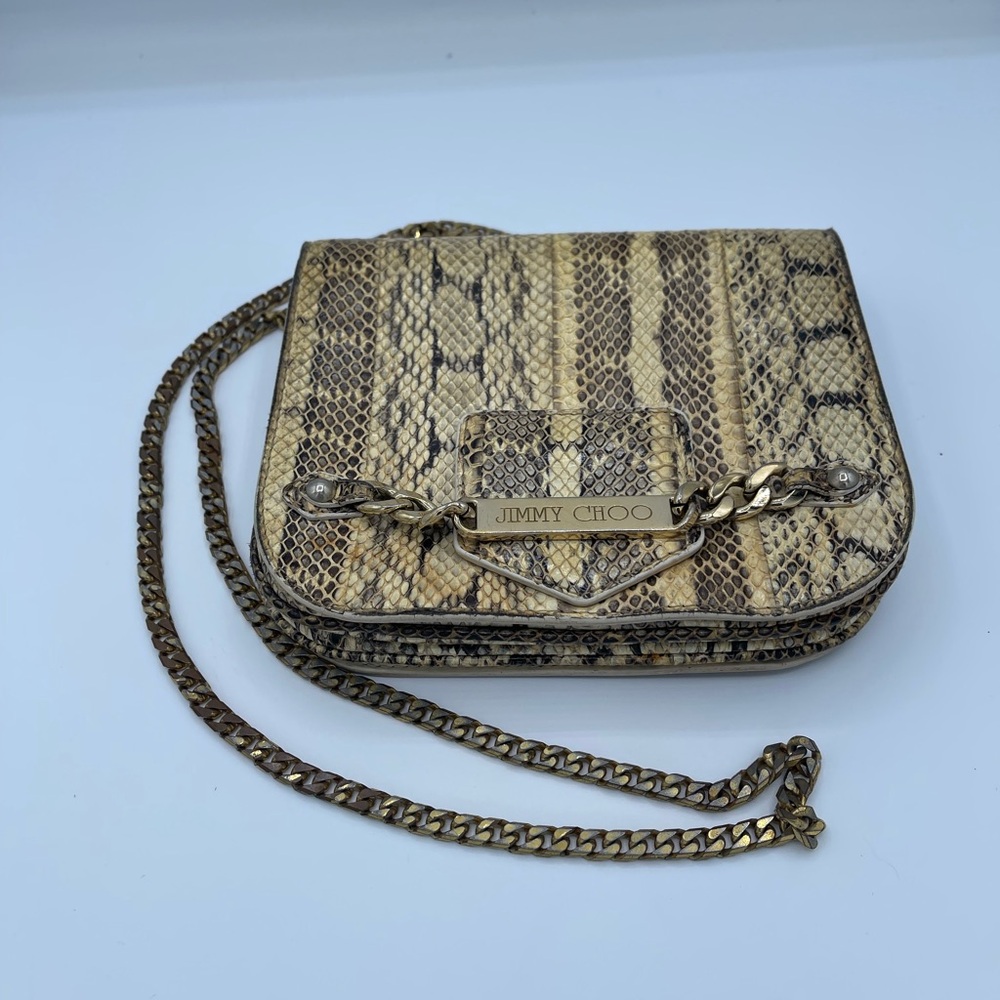 Authentic Jimmy Choo Python Embossed Leather Cros… - image 2